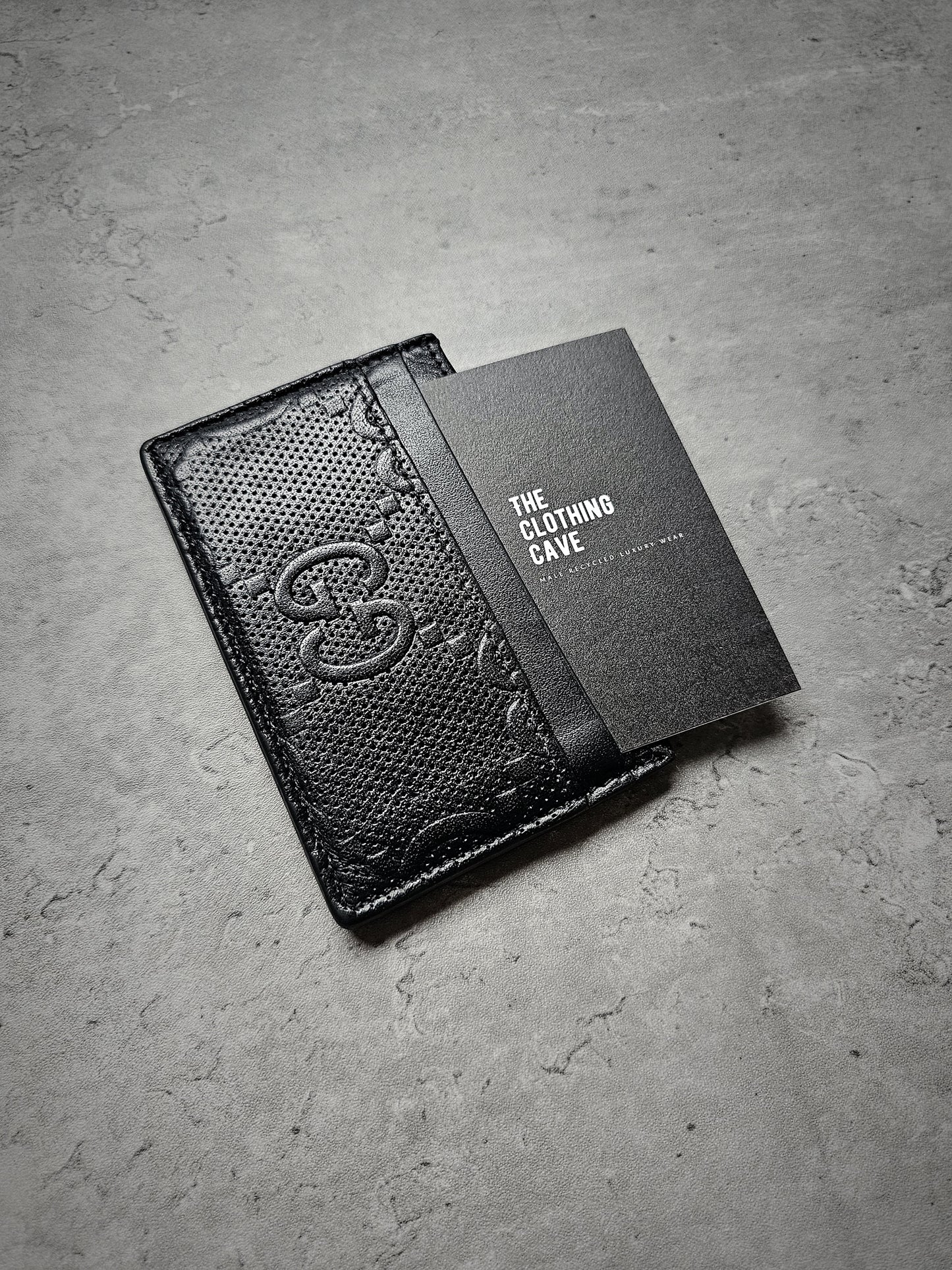 GUCCI GG Embossed Leather Card Holder
