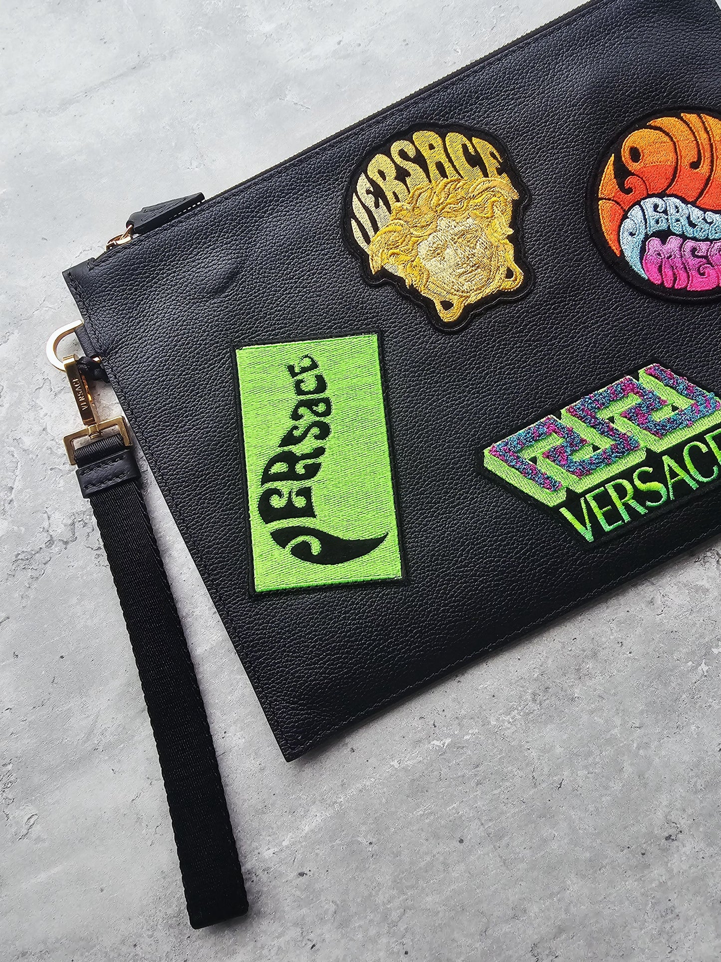 VERSACE Medusa Patch Embellished Zipped Documents Pouch