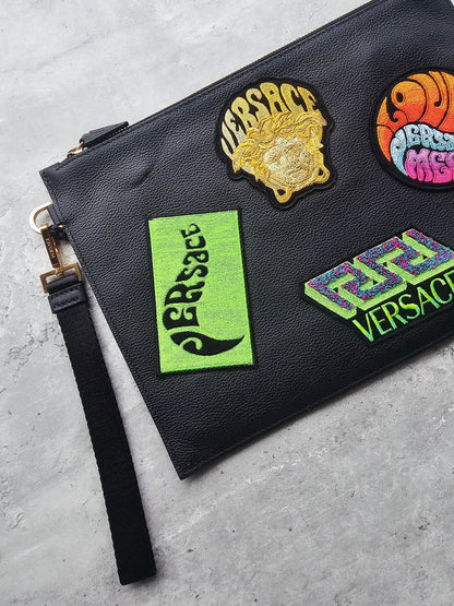 VERSACE Medusa Patch Embellished Zipped Documents Pouch