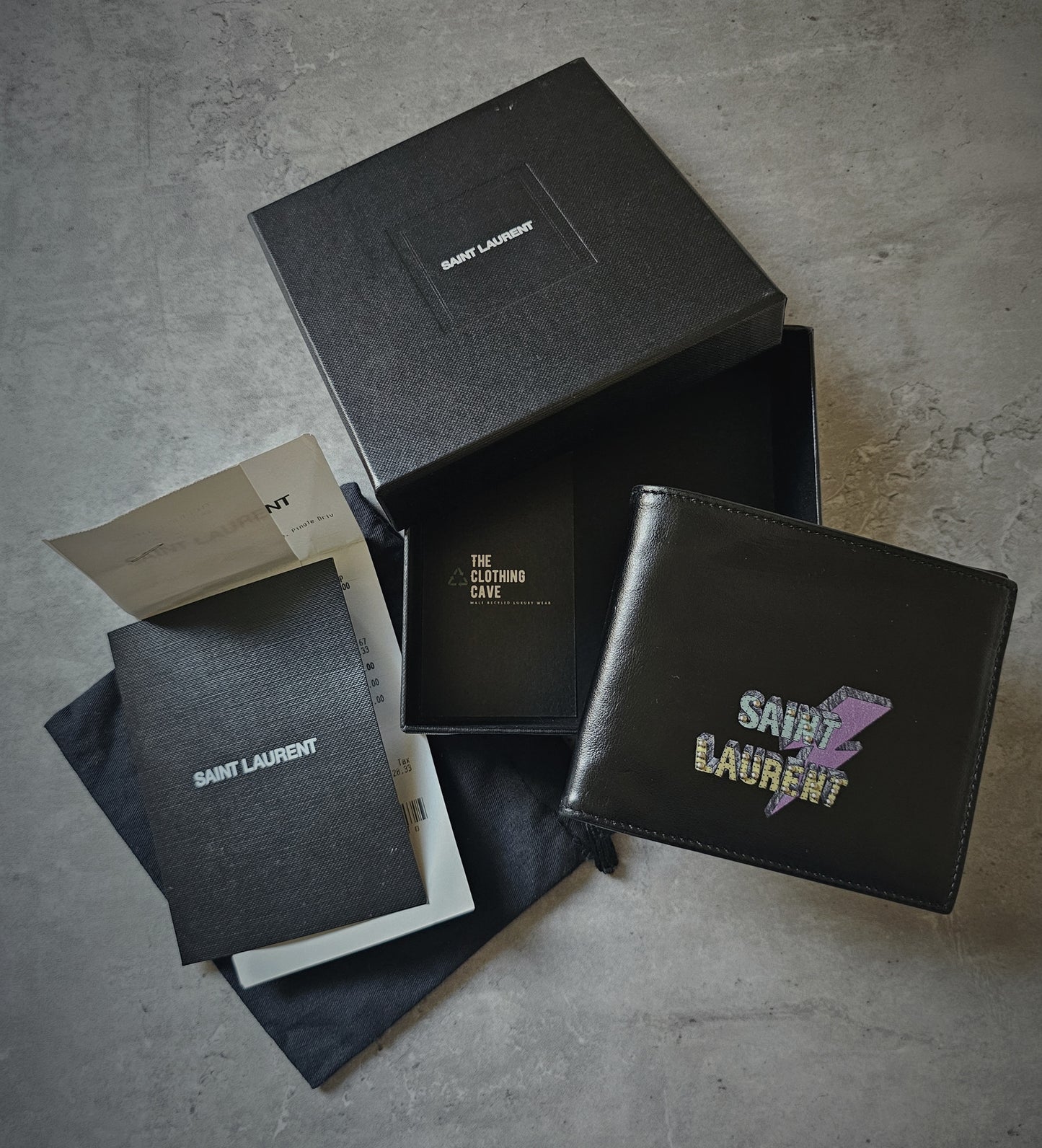 SAINT LAURENT Lightening Bi-Fold Leather Wallet
