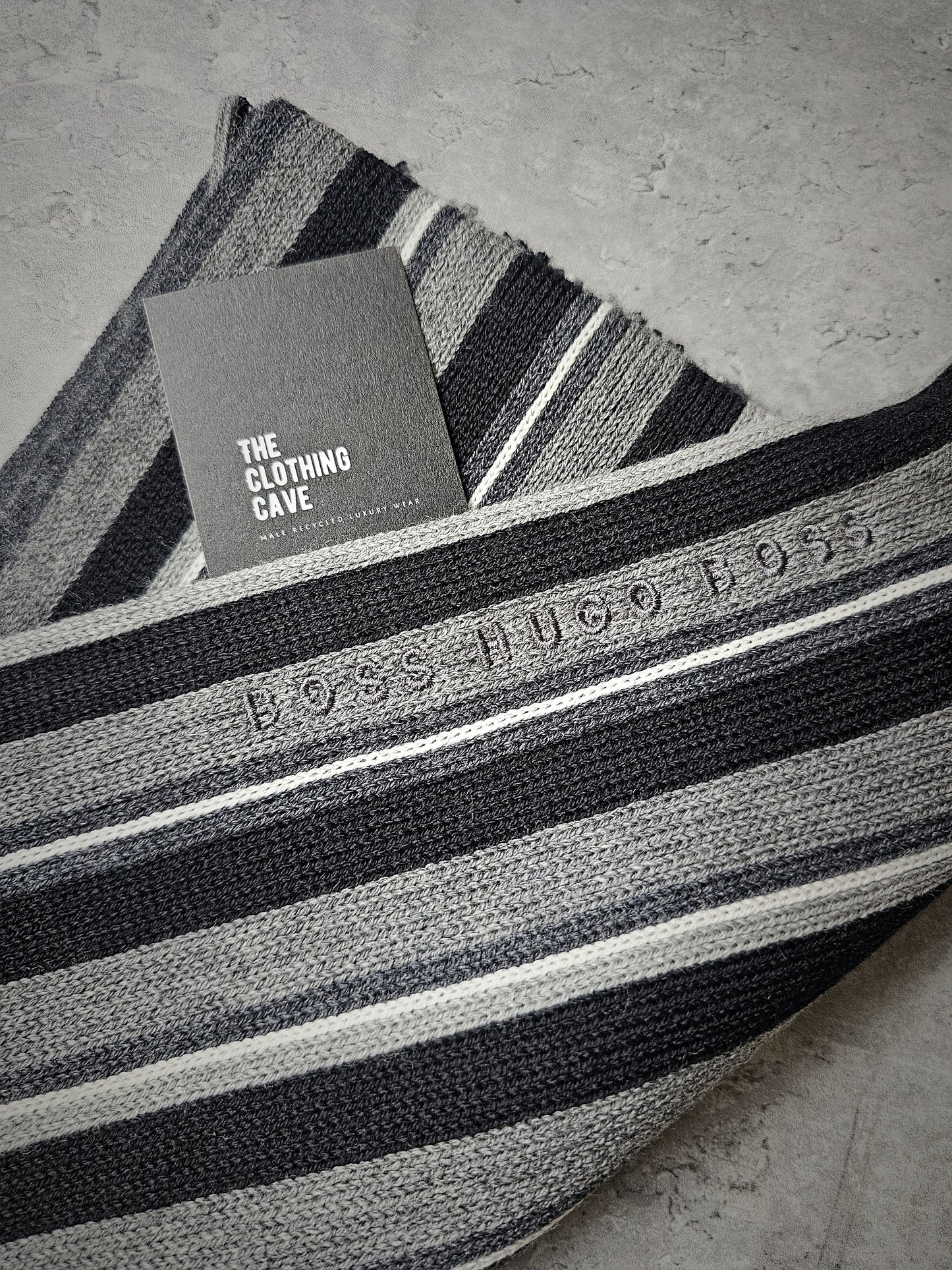 HUGO BOSS Fadon Virgin Wool Striped Scarf