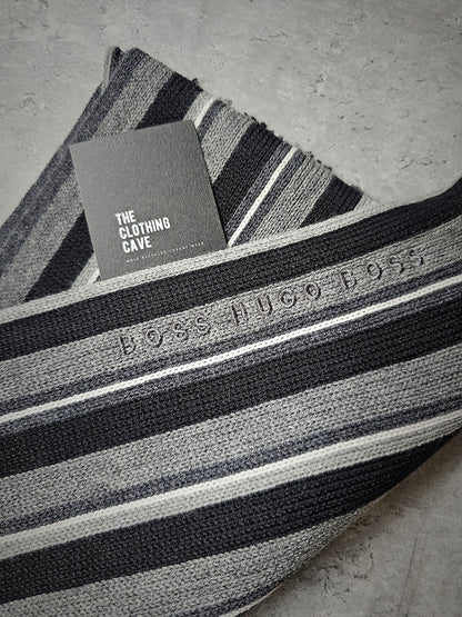 HUGO BOSS Fadon Virgin Wool Striped Scarf