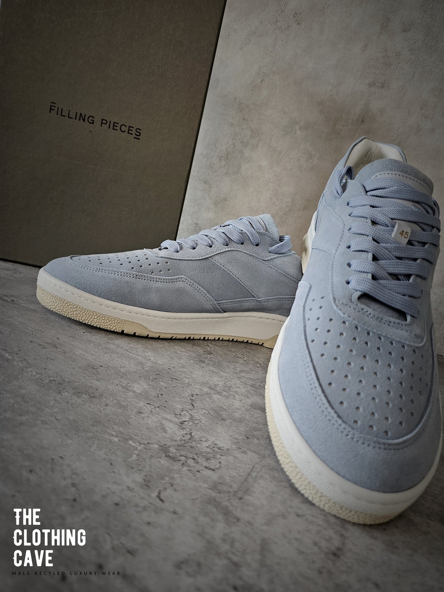 FILLING PIECES Ace Sky Blue Suede Sneakers