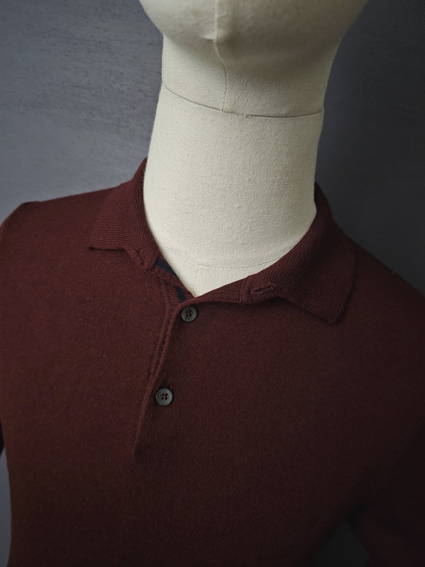 HUGO BOSS Bono-L Fine Wool Polo in Burgundy