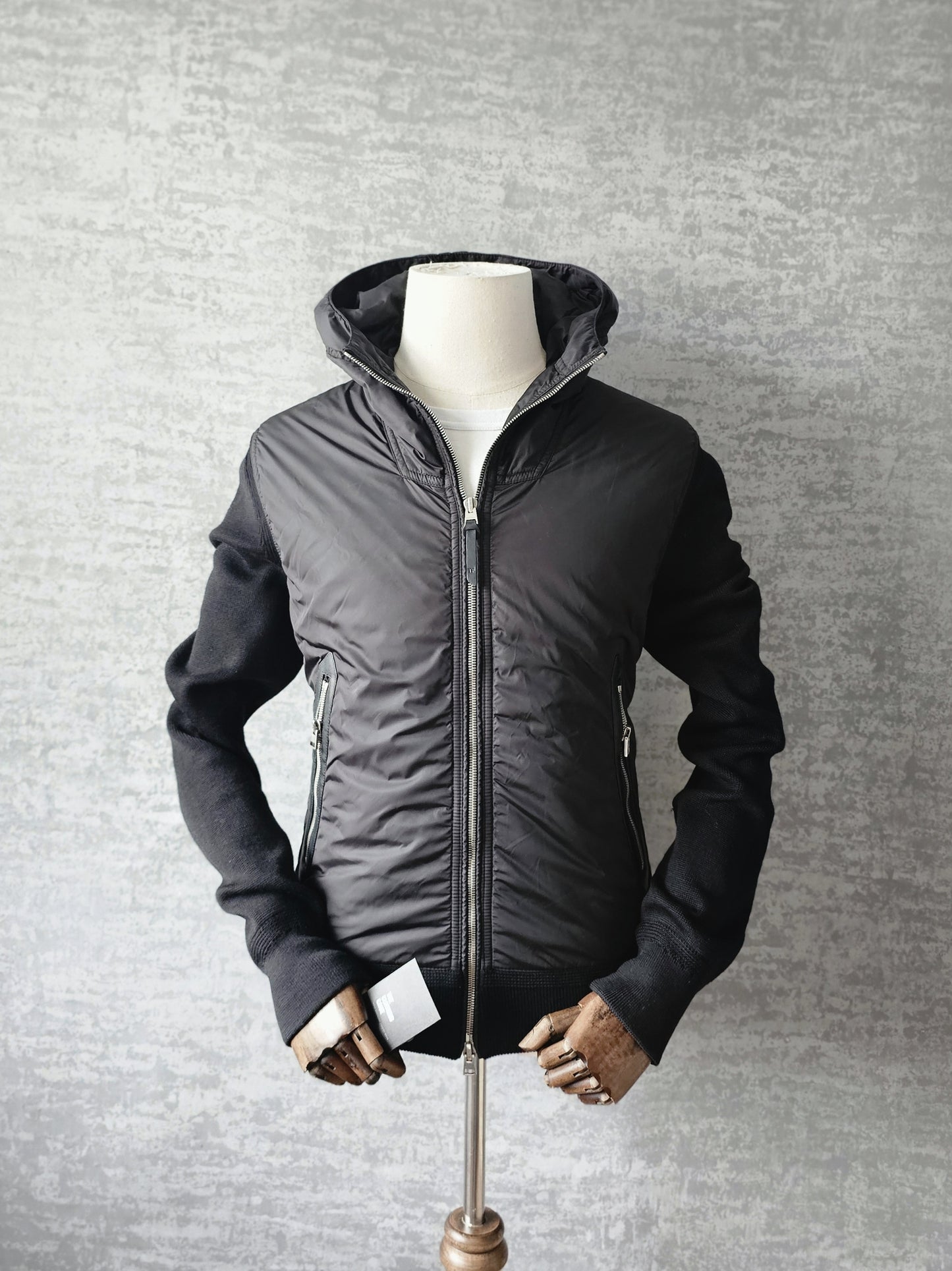 TOM FORD Shell-Panelled Wool Hooded Jacket Black