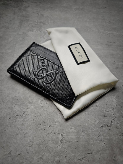 GUCCI GG Embossed Leather Card Holder