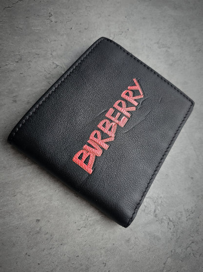 BURBERRY Graffiti Print International Leather Bifold Wallet