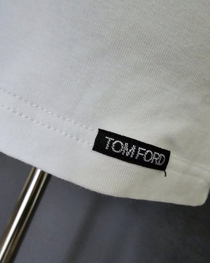 TOM FORD Cotton Crew Neck T-Shirt in White