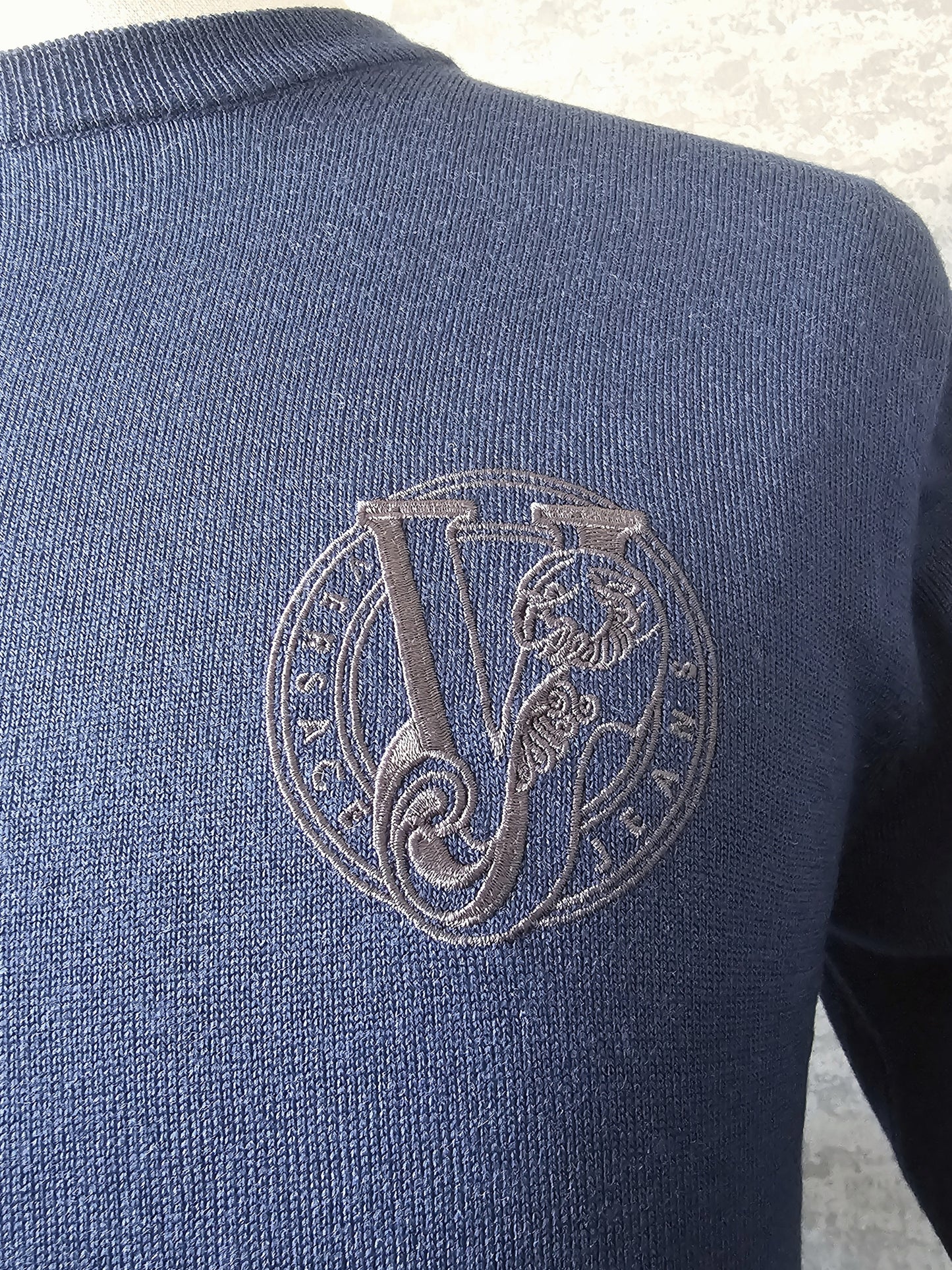 VERSACE Jeans Chest Logo Crew Neck Jumper