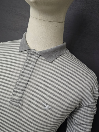 DIOR Stiped Long-Sleeve Polo with Bee Embroidery