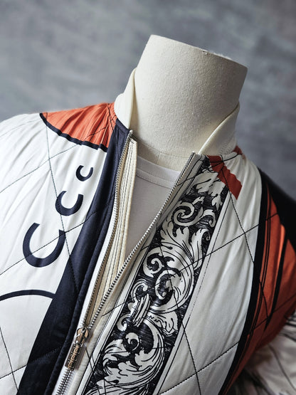 VERSACE Bauhaus Print Baroque Silk Bomber