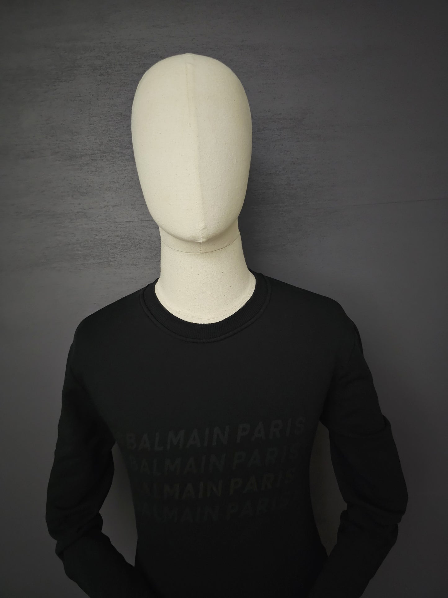 BALMAIN Logo Repeat Cotton Sweatshirt