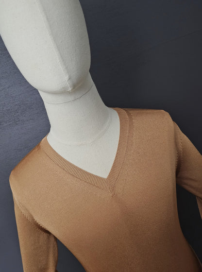 TOM FORD  Viscose Salmon V-Neck Sweater