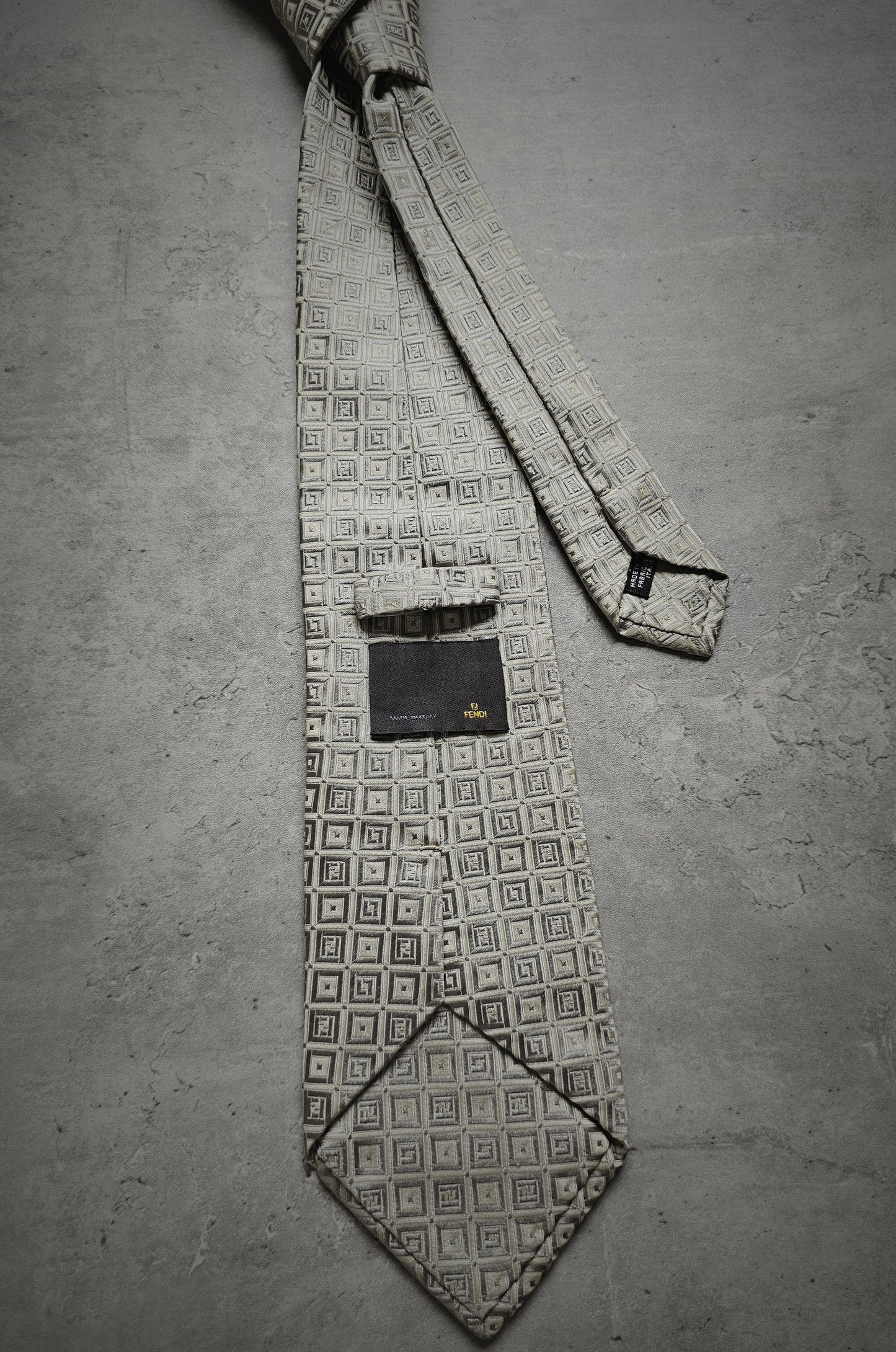 FENDI Embellished Micro FF Motif Silk Tie