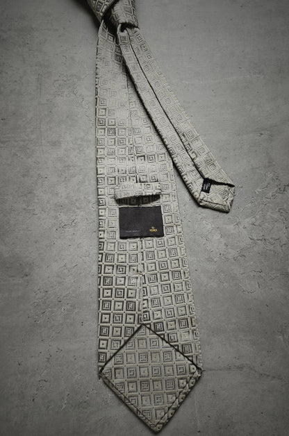 FENDI Embellished Micro FF Motif Silk Tie