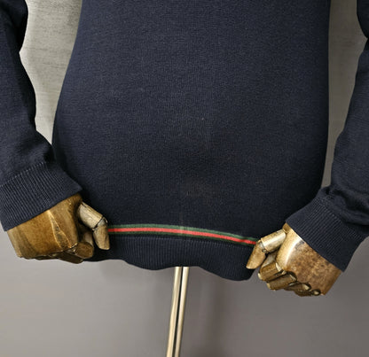 GUCCI Webbed-Hem Fine Knit Polo