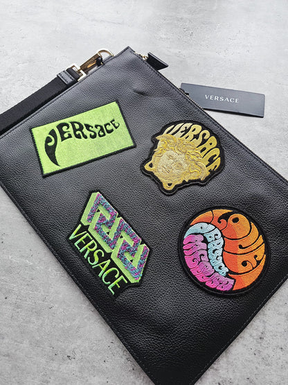 VERSACE Medusa Patch Embellished Zipped Documents Pouch
