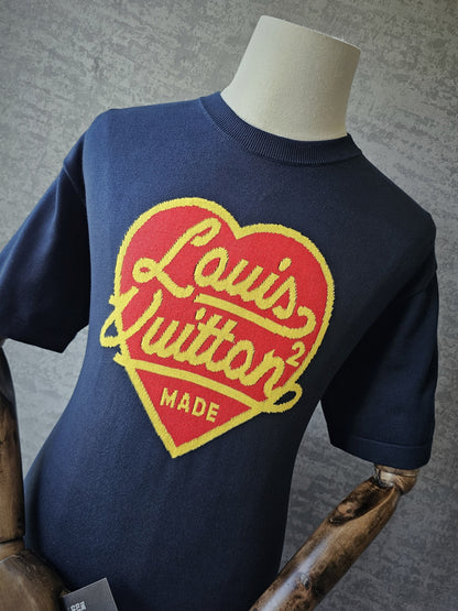 LOUIS VUITTON x NIGO Intarsia Jacquard Heart Crewneck Knit T-Shirt