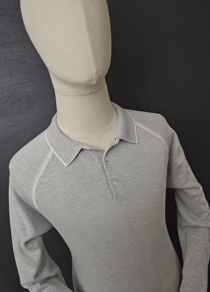 REISS EarlsField Long Sleeve Polo in Grey