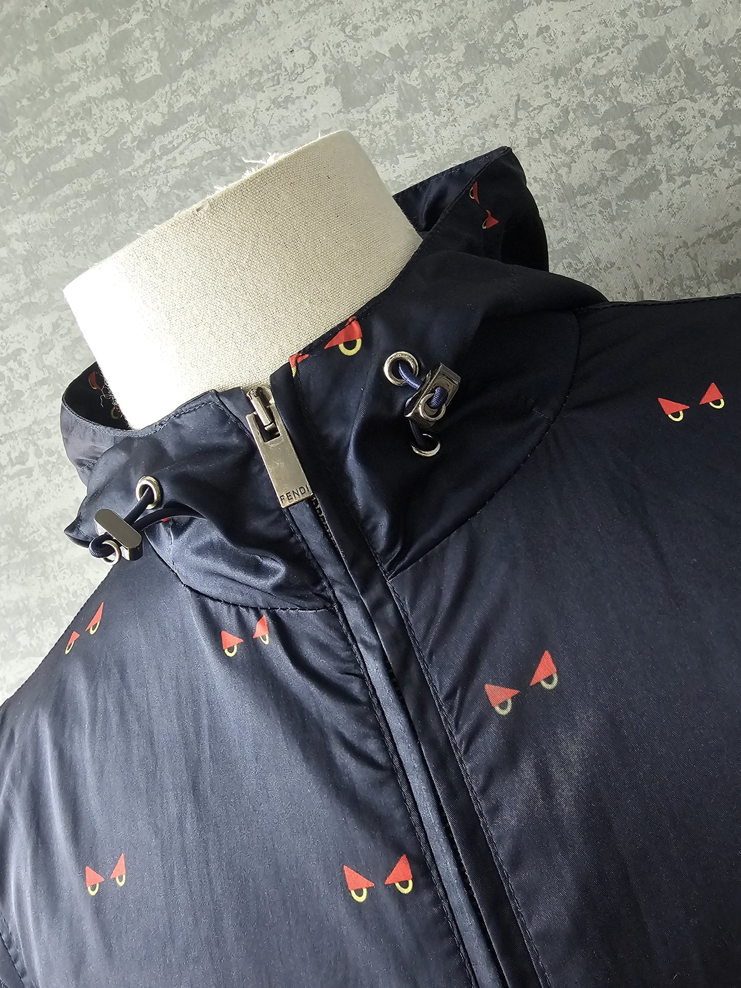 FENDI Retro Monster Eye Monogram Windproof Shell Jacket