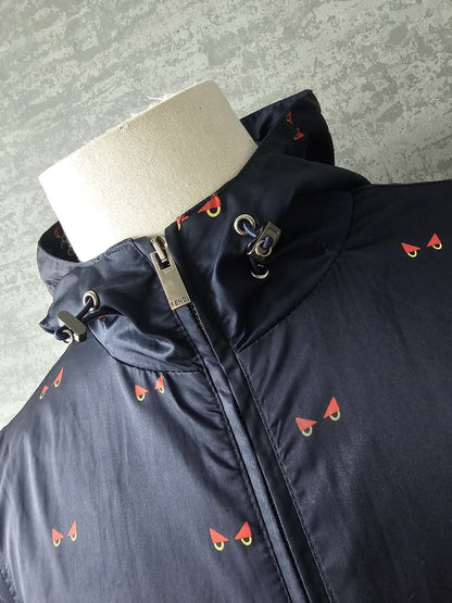 FENDI Retro Monster Eye Monogram Windproof Shell Jacket