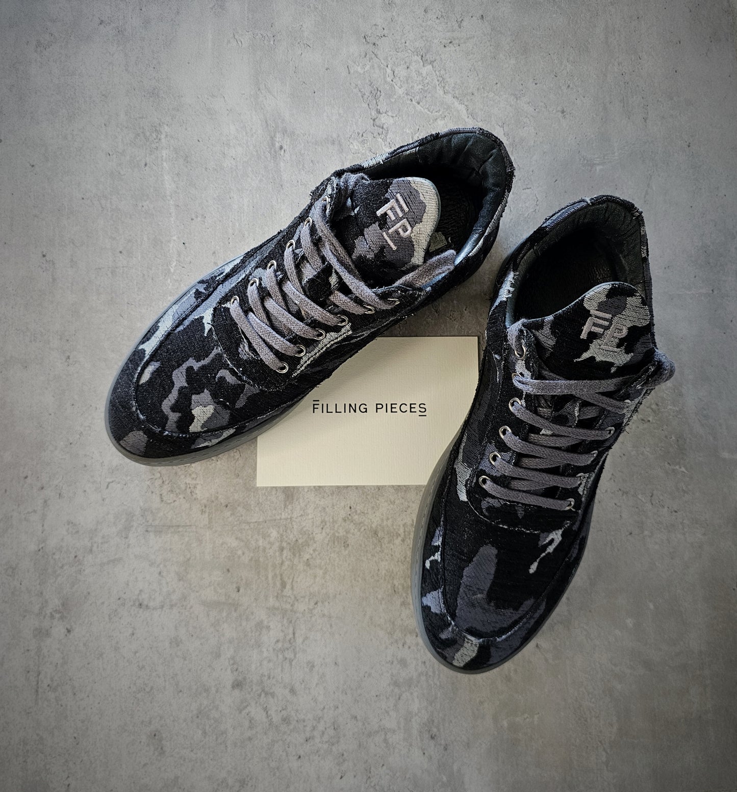 FILLING PIECES High Top Ripple Merge Camo Sneakers