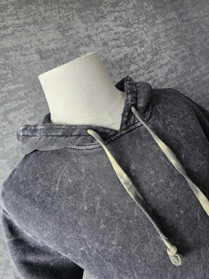 SAINT LAURENT Distressed Washed Cotton Hoodie