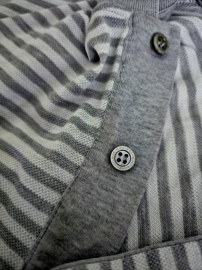 DIOR Stiped Long-Sleeve Polo with Bee Embroidery