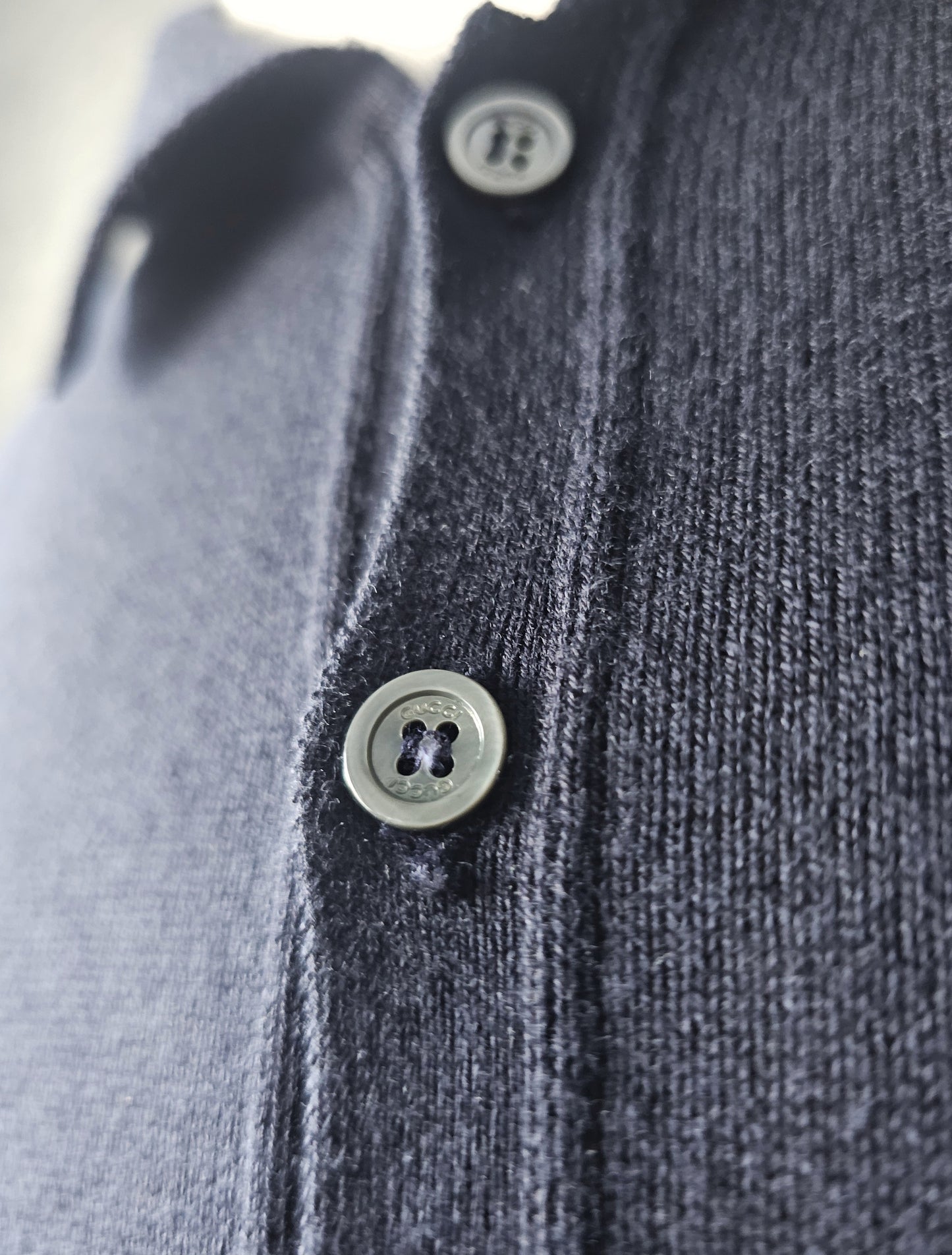 GUCCI Webbed-Hem Fine Knit Polo