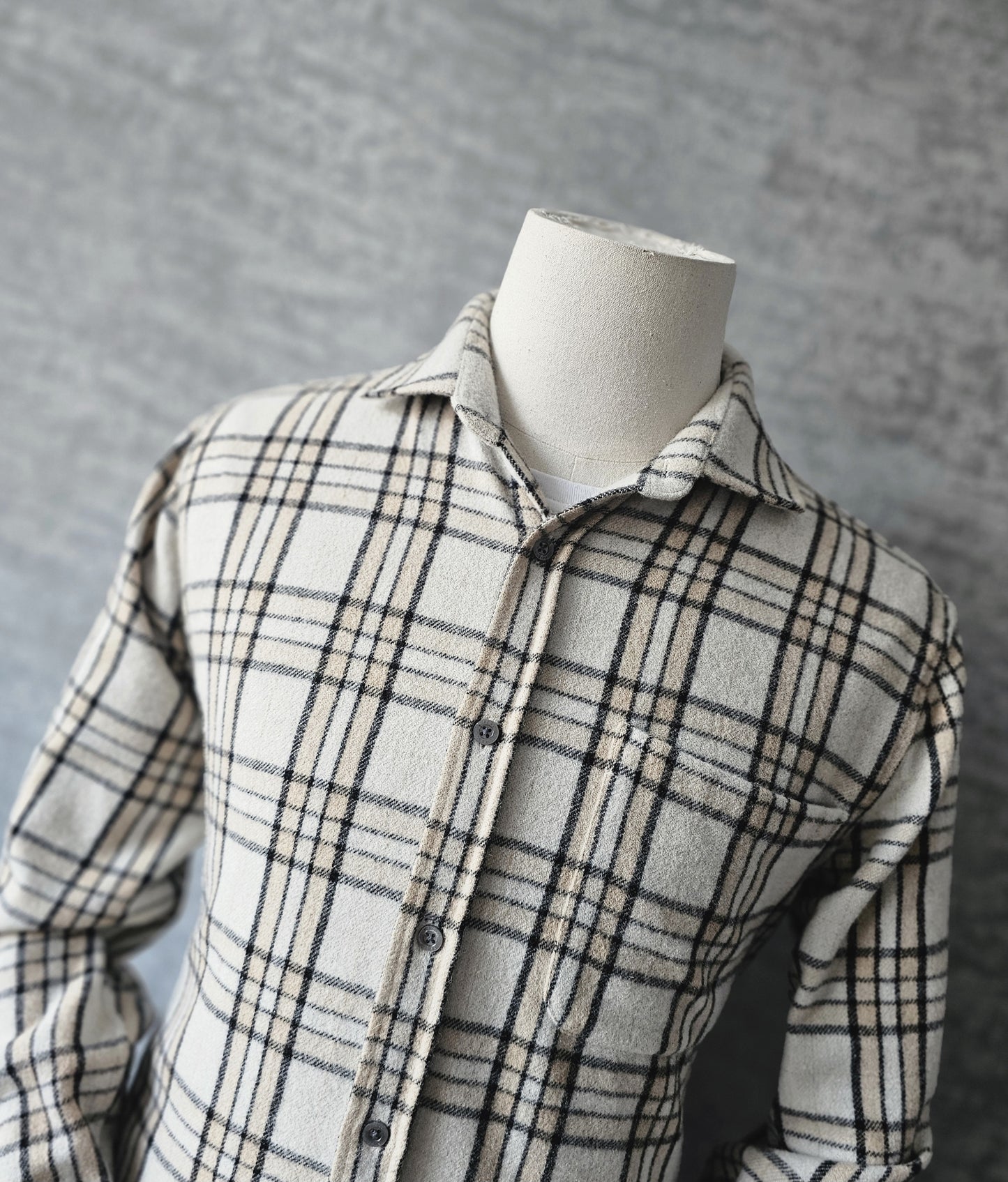 REISS Rio Wool-blend Brushed Checked Overshirt In Beige