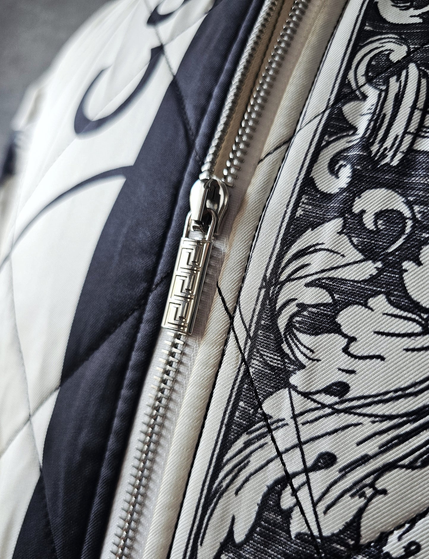 VERSACE Bauhaus Print Baroque Silk Bomber