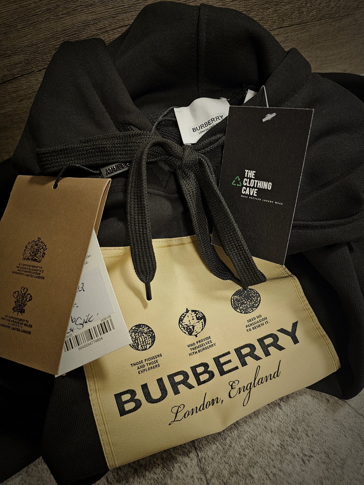 BURBERRY Applique-Logo Drawstring Hoodie