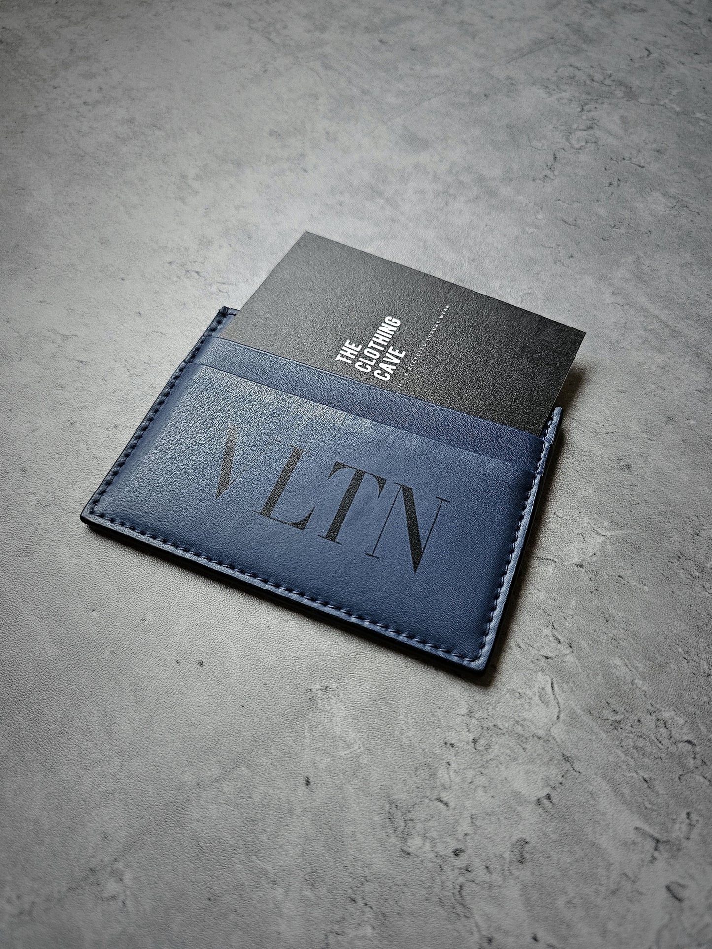 VALENTINO GARAVANI VLTN Limited Navy Embossed Card Holder