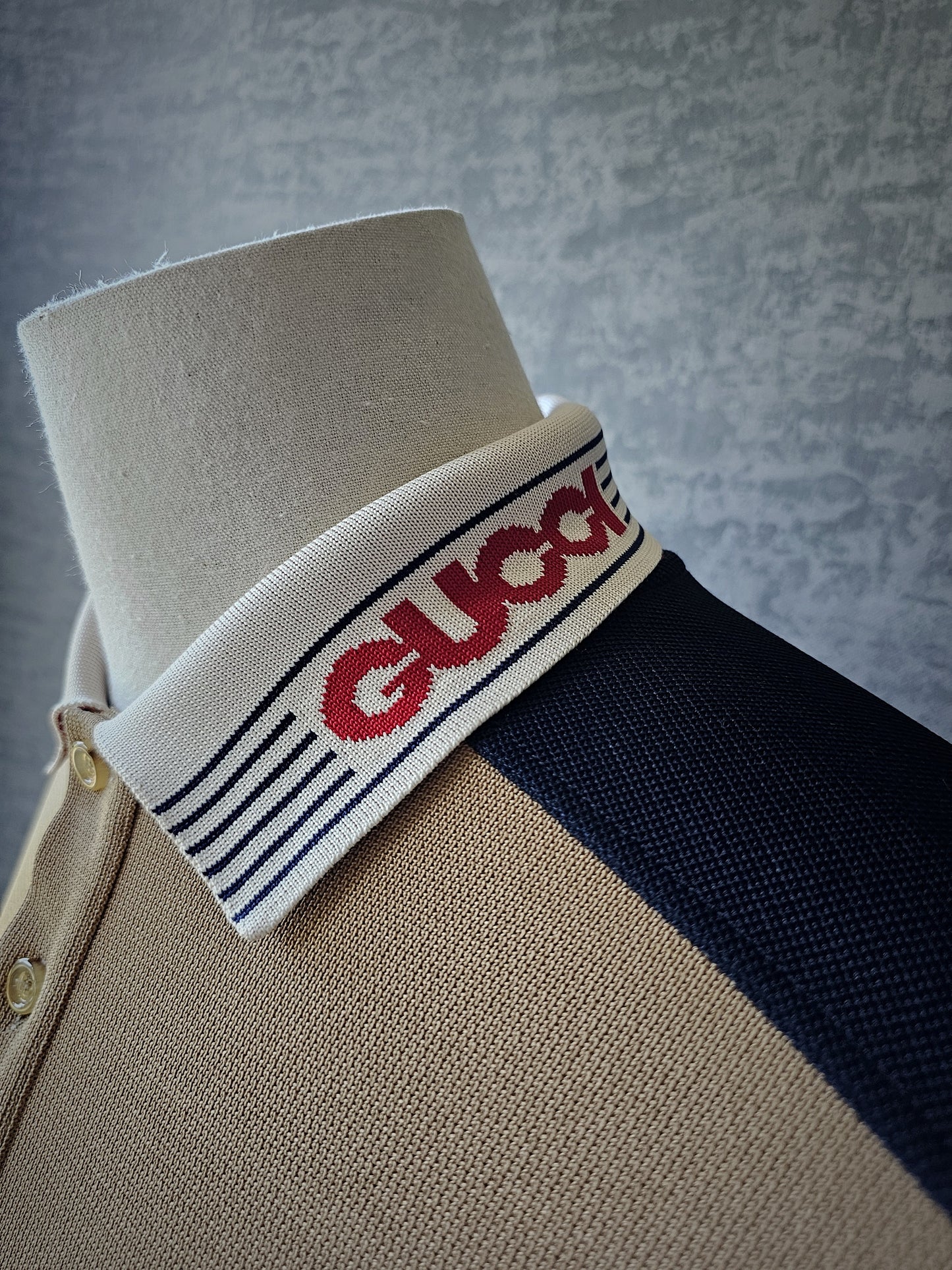 GUCCI Cotton Jersey Logo Collar Polo Shirt