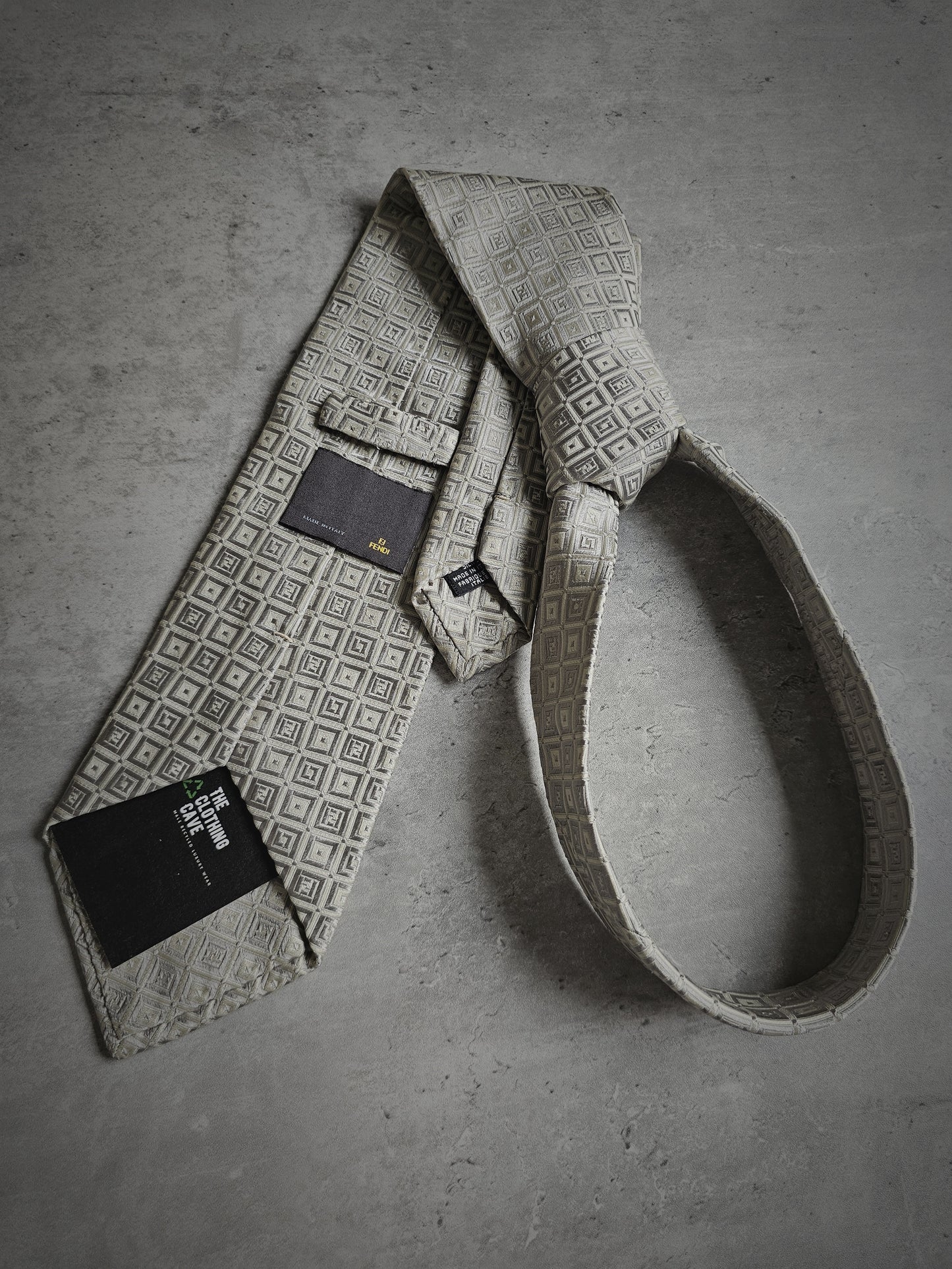 FENDI Embellished Micro FF Motif Silk Tie