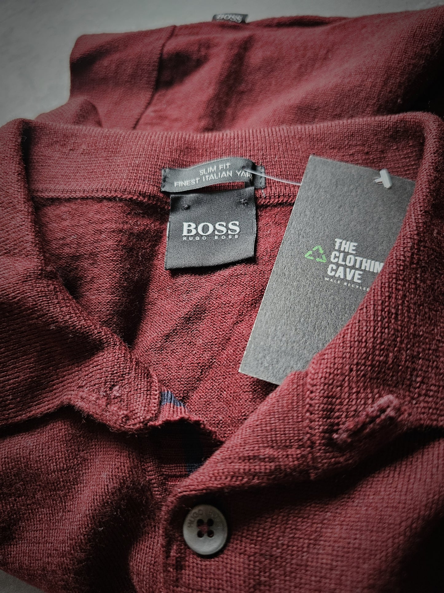 HUGO BOSS Bono-L Fine Wool Polo in Burgundy