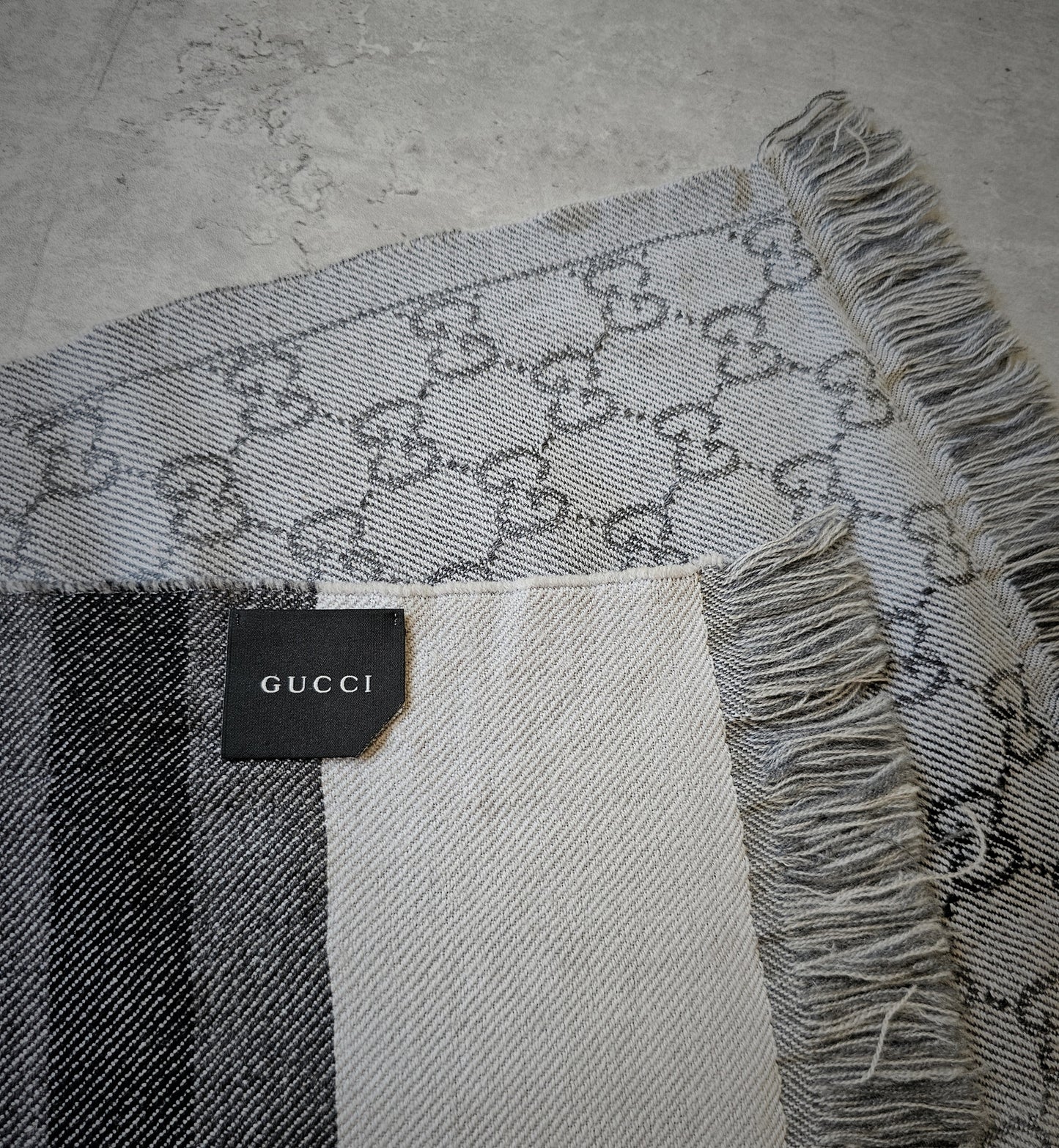 GUCCI GG Monogram Wool Scarf
