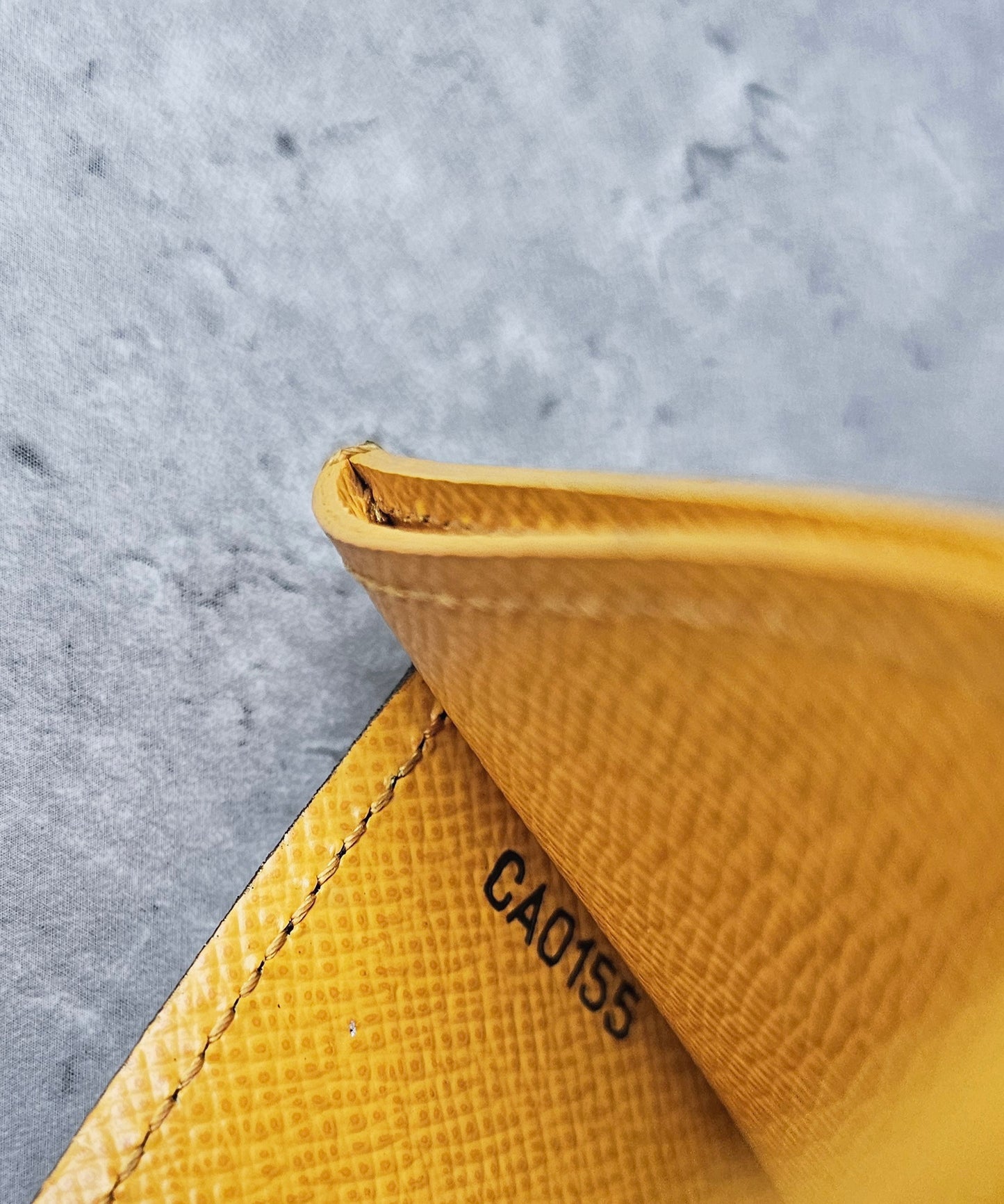 LOUIS VUITTON Brown Monogram Canvas Yellow Contrasting Card Holder