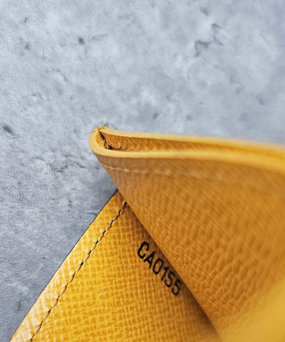 LOUIS VUITTON Brown Monogram Canvas Yellow Contrasting Card Holder