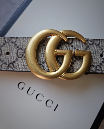 GUCCI GG Marmont Supreme Monogram Beige Belt