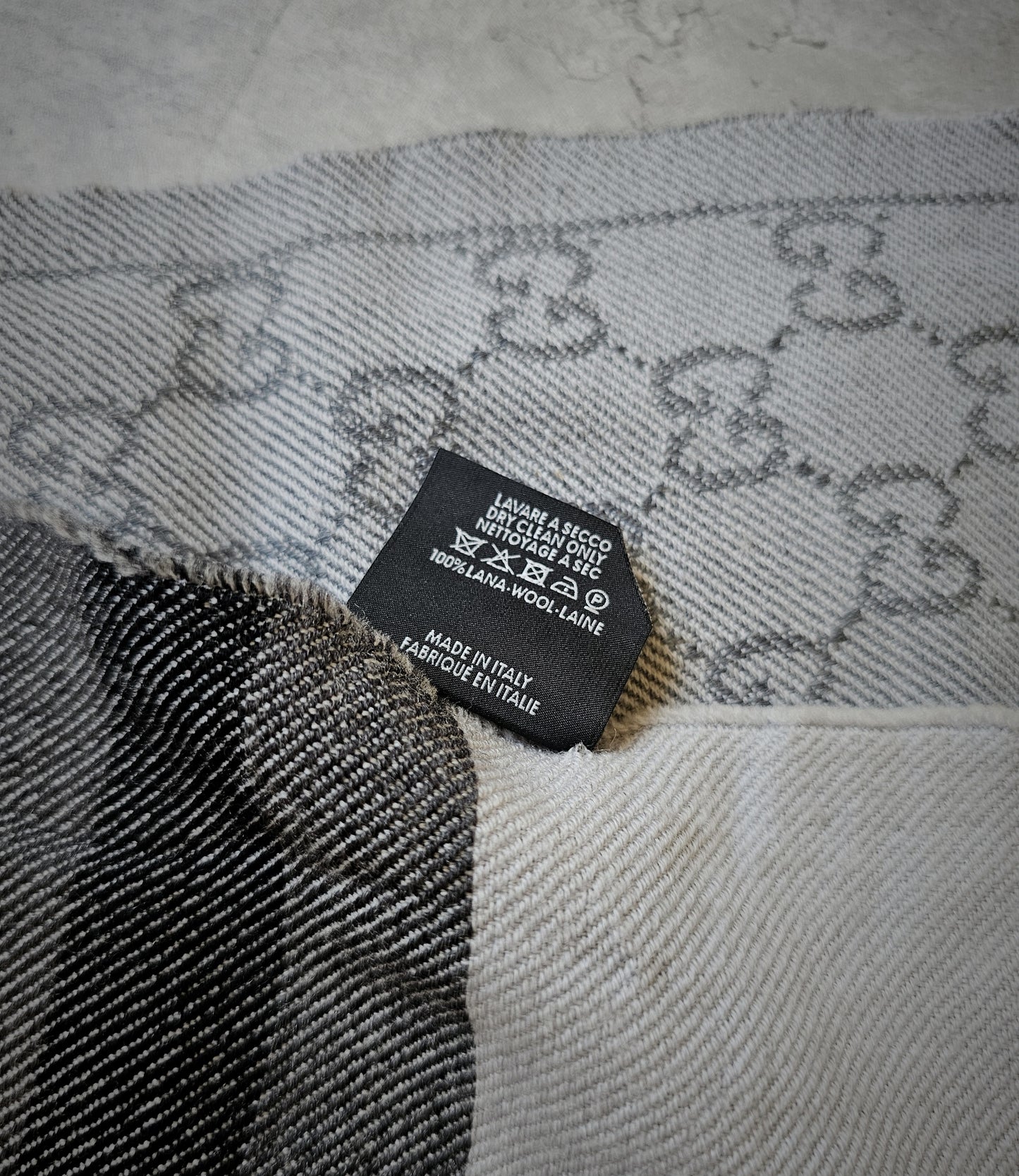 GUCCI GG Monogram Wool Scarf