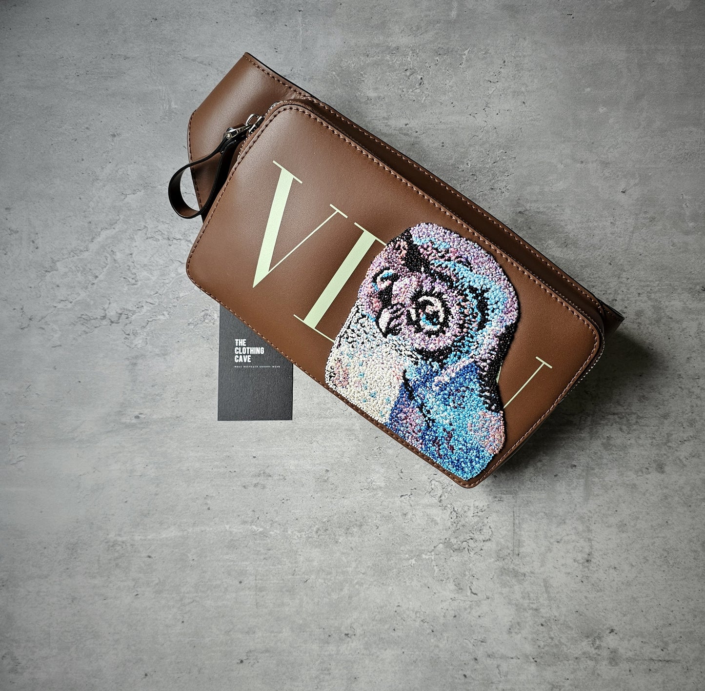 VALENTINO GARAVANI Limited Edition VLTN Umo Owl Embroidery Python Leather Belt Bag