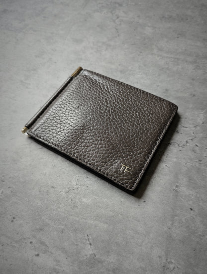 TOM FORD TF Small Grain Leather Money Clip Wallet