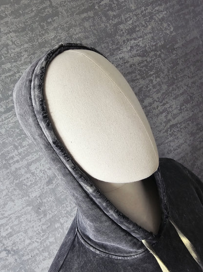 SAINT LAURENT Distressed Washed Cotton Hoodie