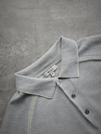 REISS Earlsfield Edition Long Sleeve Knitted Polo