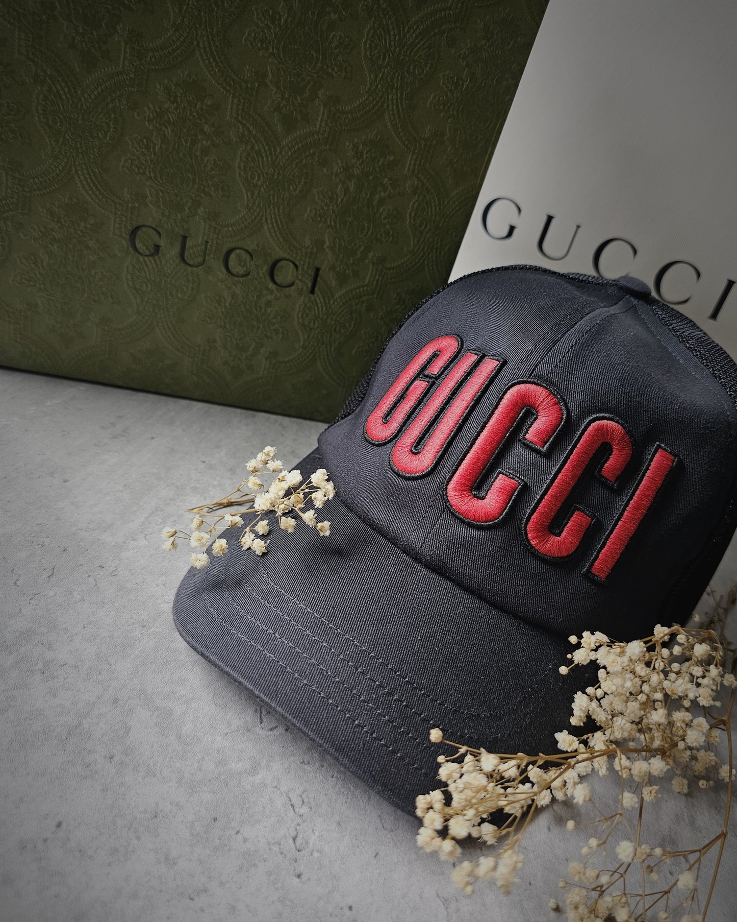 GUCCI Red Logo Mech Baseball Cap