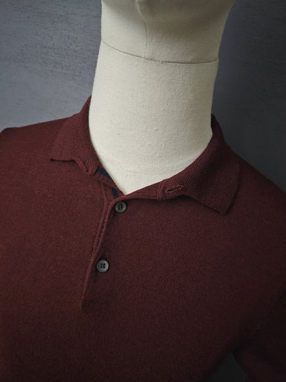 HUGO BOSS Bono-L Fine Wool Polo in Burgundy