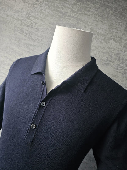 GUCCI Webbed-Hem Fine Knit Polo