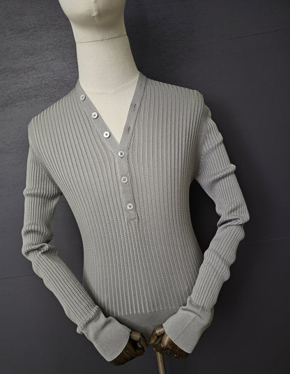 TOM FORD Silk Blend Henley style Long-Sleeve Sweater