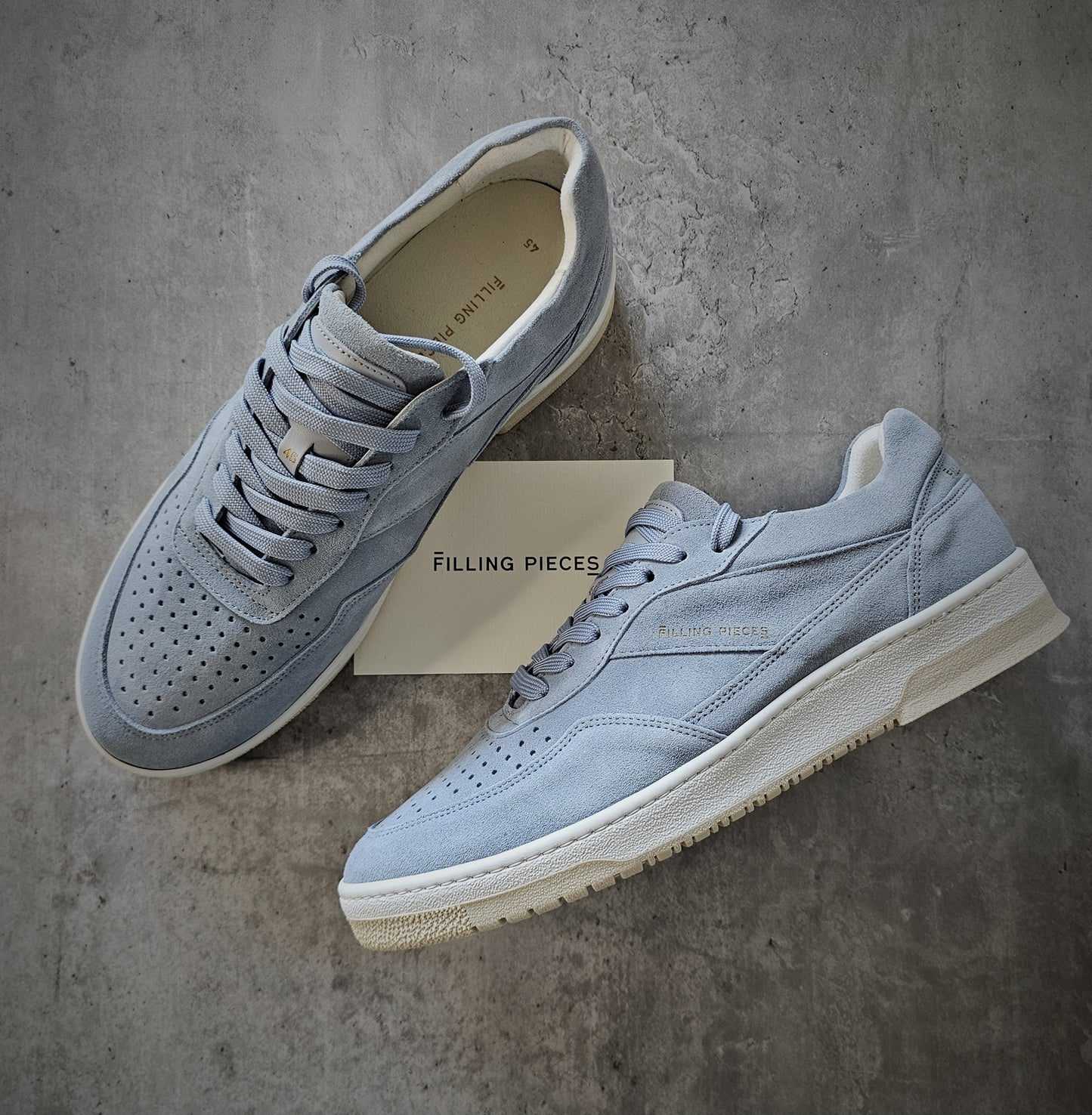 FILLING PIECES Ace Sky Blue Suede Sneakers